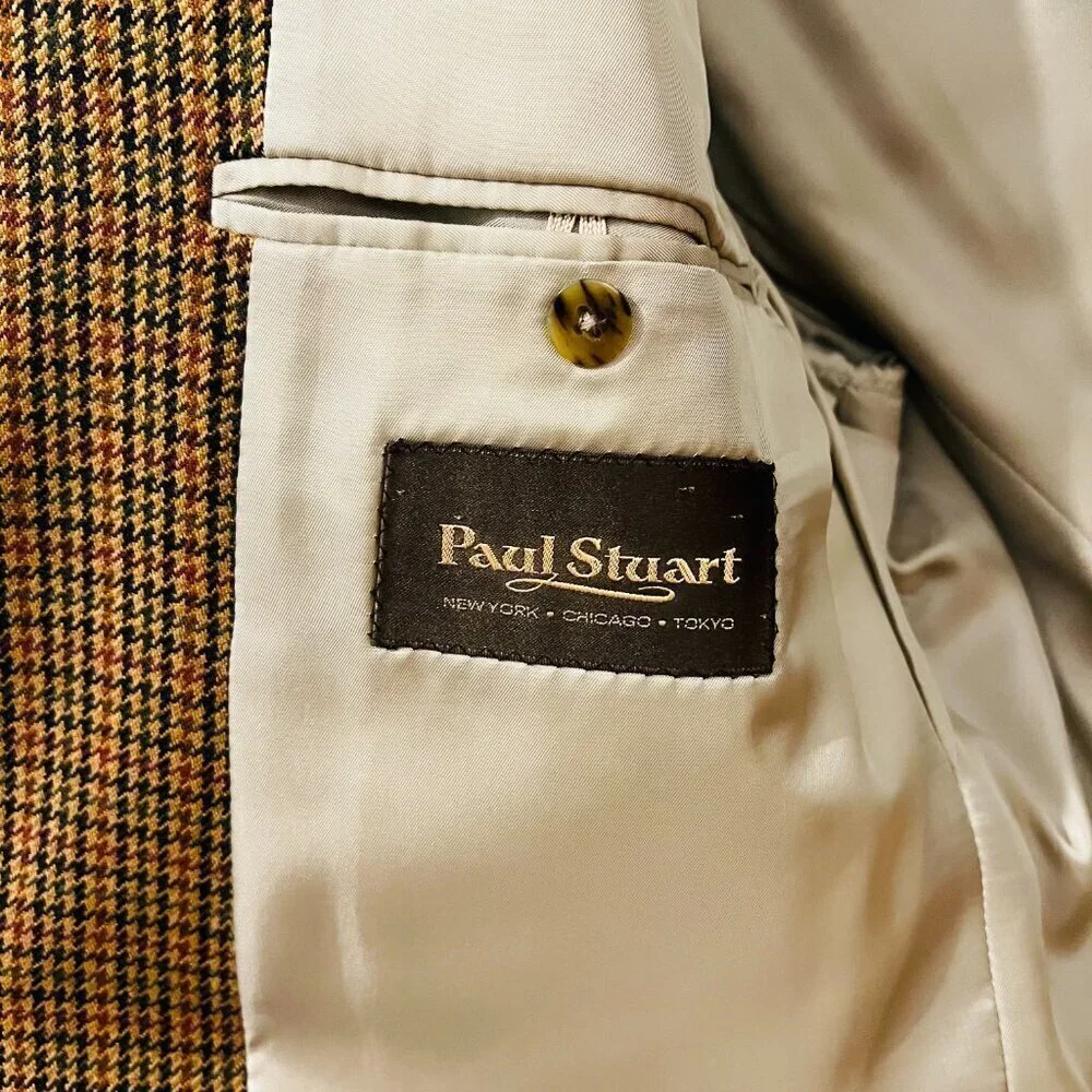 Paul Stuart Wool Sport Coat Blazer Jacket Size 46 Long